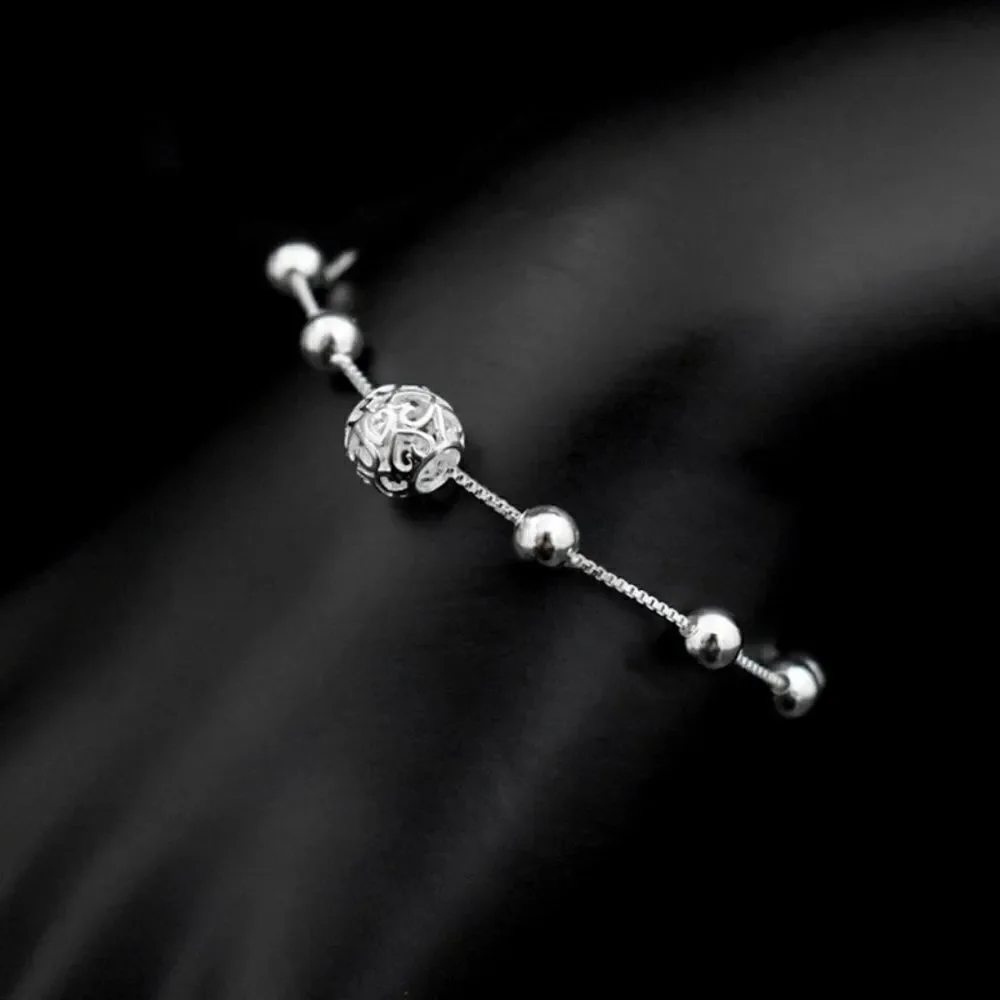 Hollow Heart Ball Pendant Bracelet